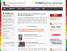 Tablet Screenshot of farbenonline-24.de